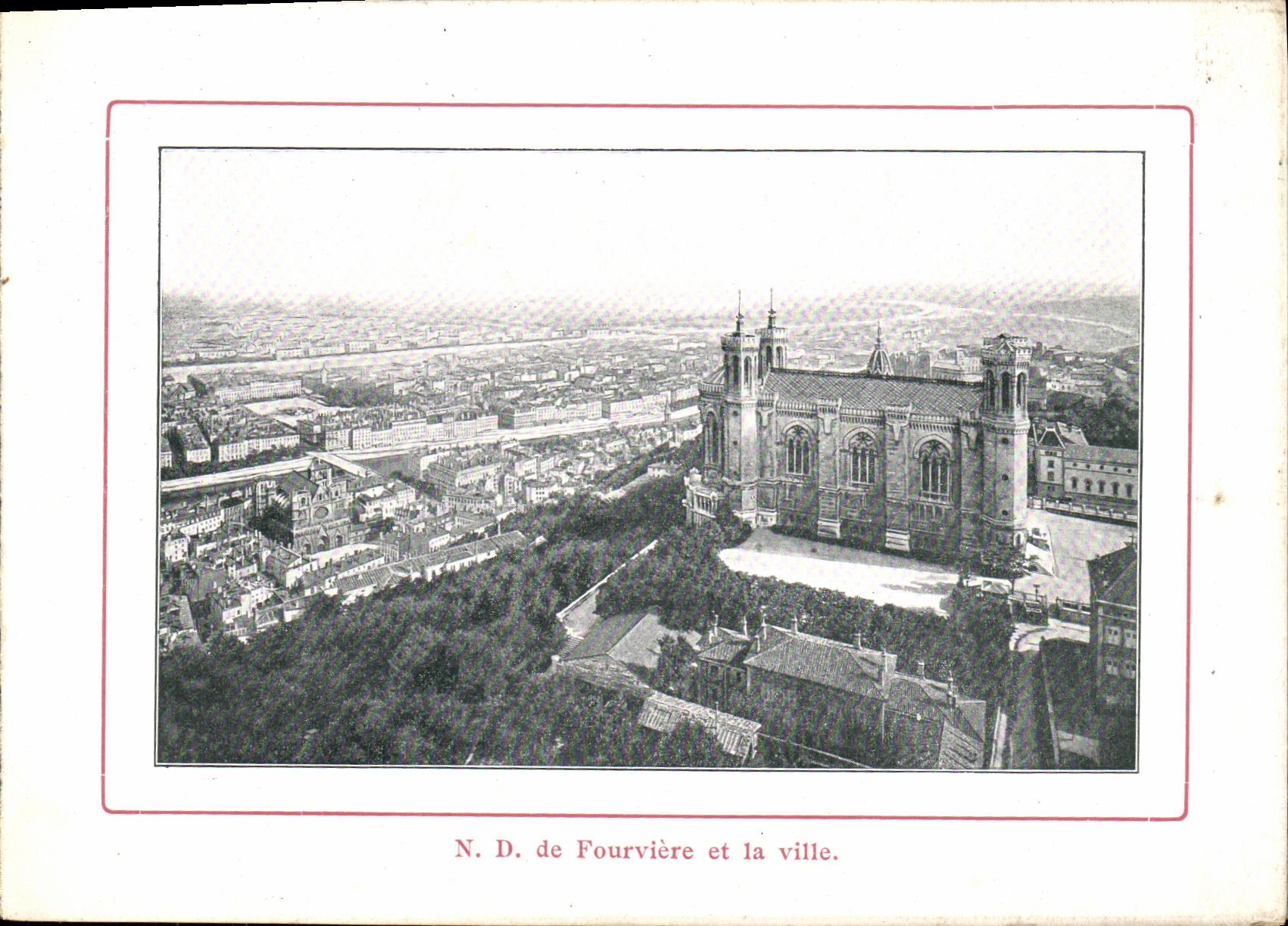 VINTAGE POSTCARD Lyon ND of Fourviere and the City