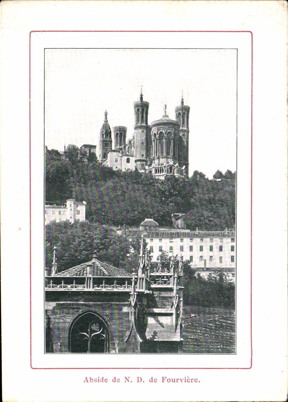 VINTAGE POSTCARD Lyon de Abside ND of Fourviere