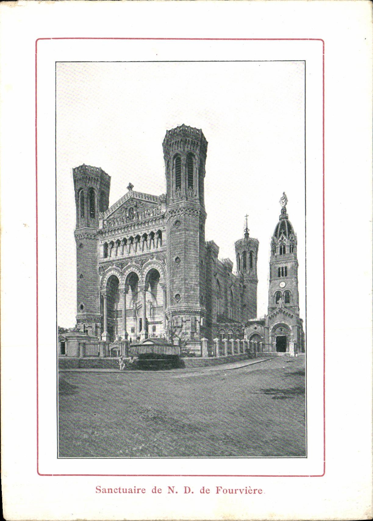 VINTAGE POSTCARD Lyon Sanctuary of ND of Fourviere