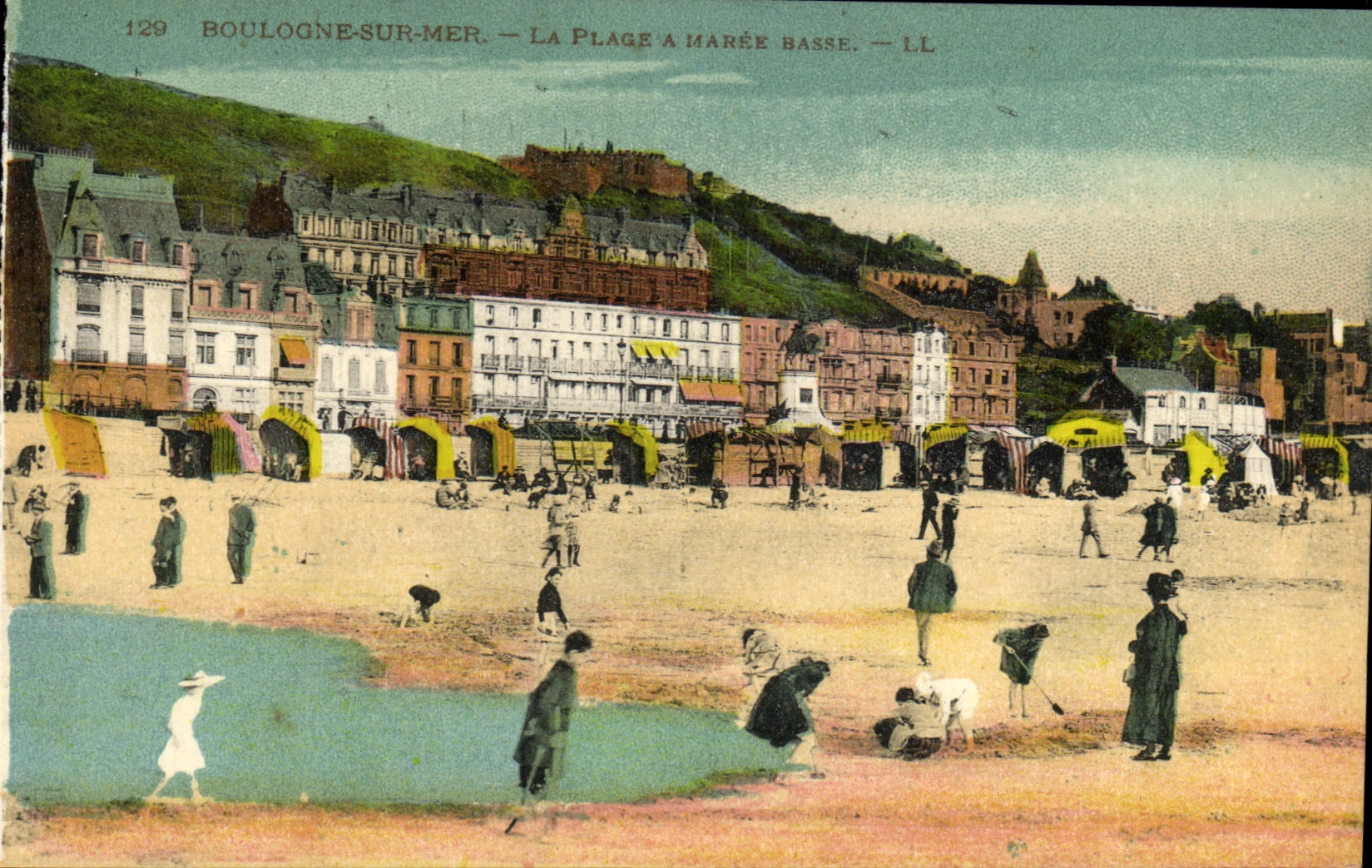 VINTAGE POSTCARD Boulogne on Mer the Beach has Low tide