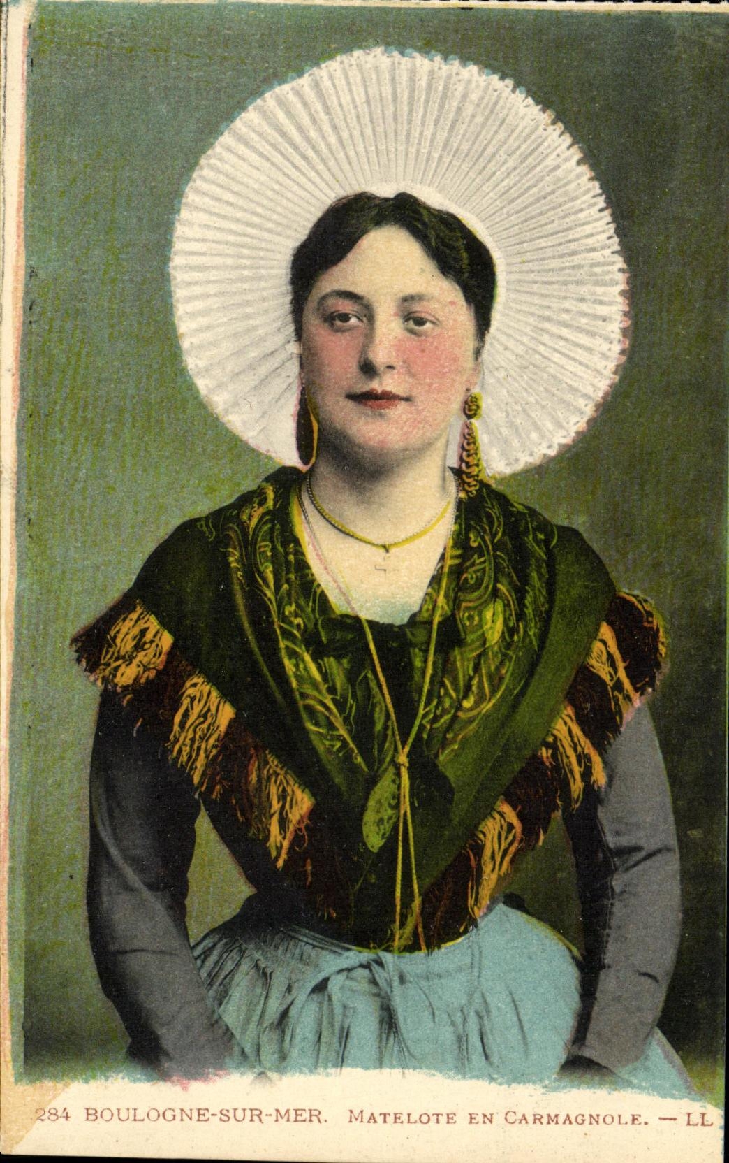 VINTAGE POSTCARD Boulogne on Sea Fish stew In Carmagnole Folklore Costume