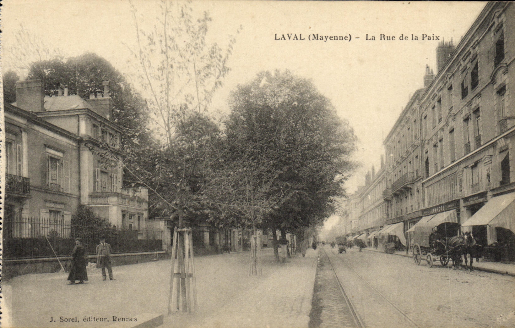 POSTAL Laval de la VENDIMIA la calle de la paz