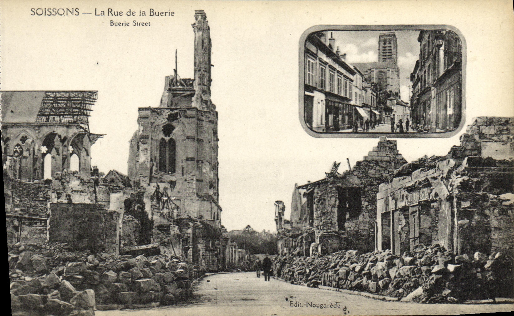 CPA Soissons La Rue de la Buerie Militaria