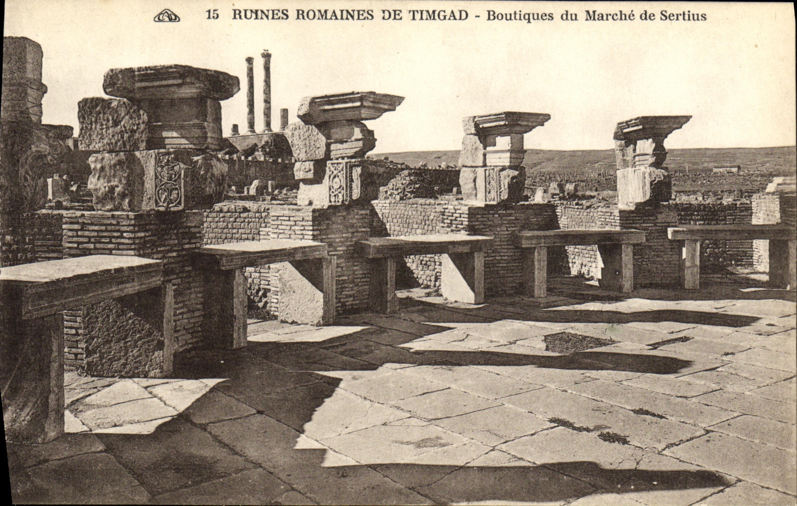 CPA Ruines Romaines De Timgad Boutiques du Marche de Sertius