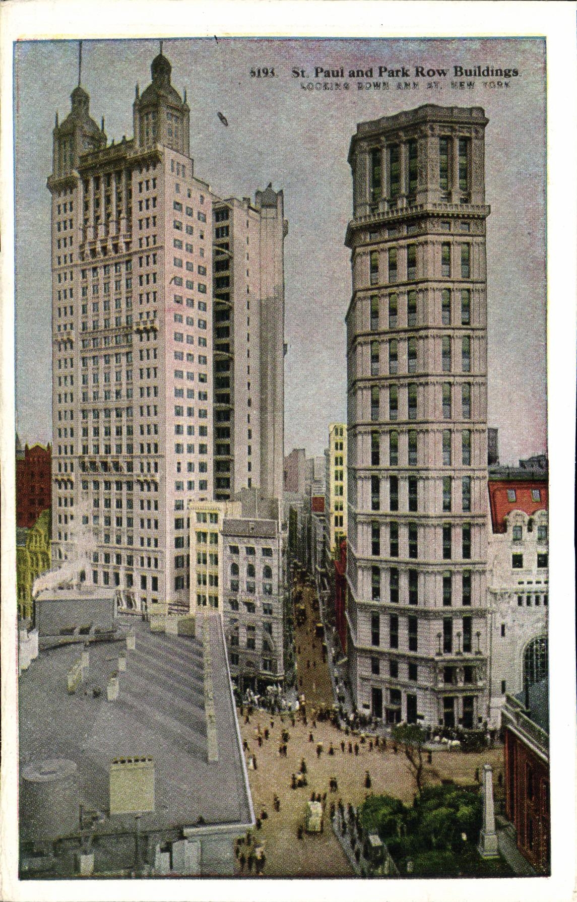 VINTAGE POSTCARD St Paul and Park Row Buildings