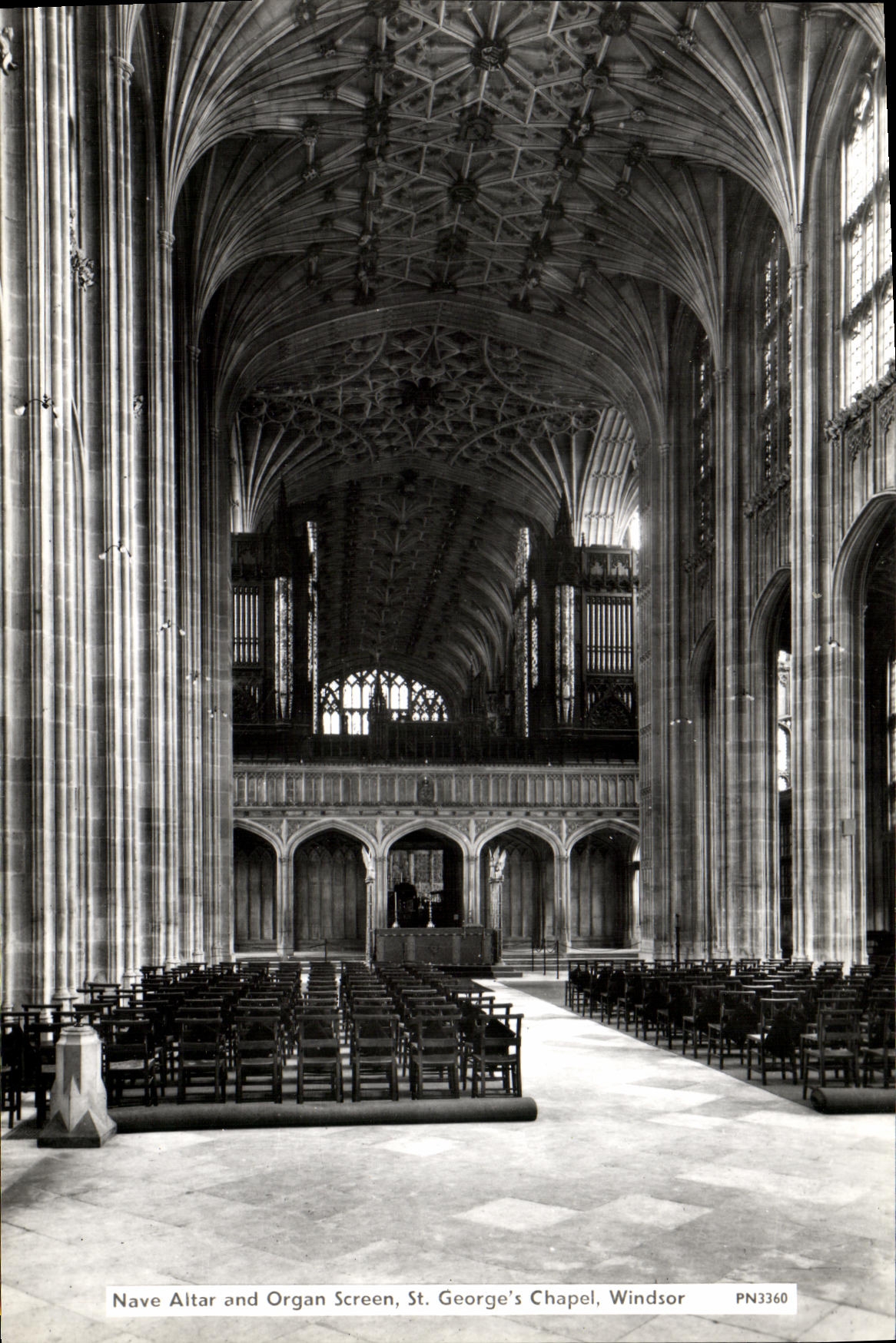 CPA Nave Altar and Organ Screen St George s Chapel Windsor