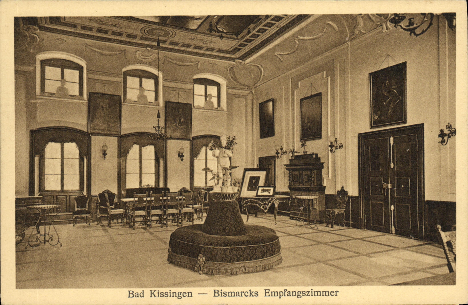VINTAGE POSTCARD Bad Kissingen Bismarcks Empfangszimner