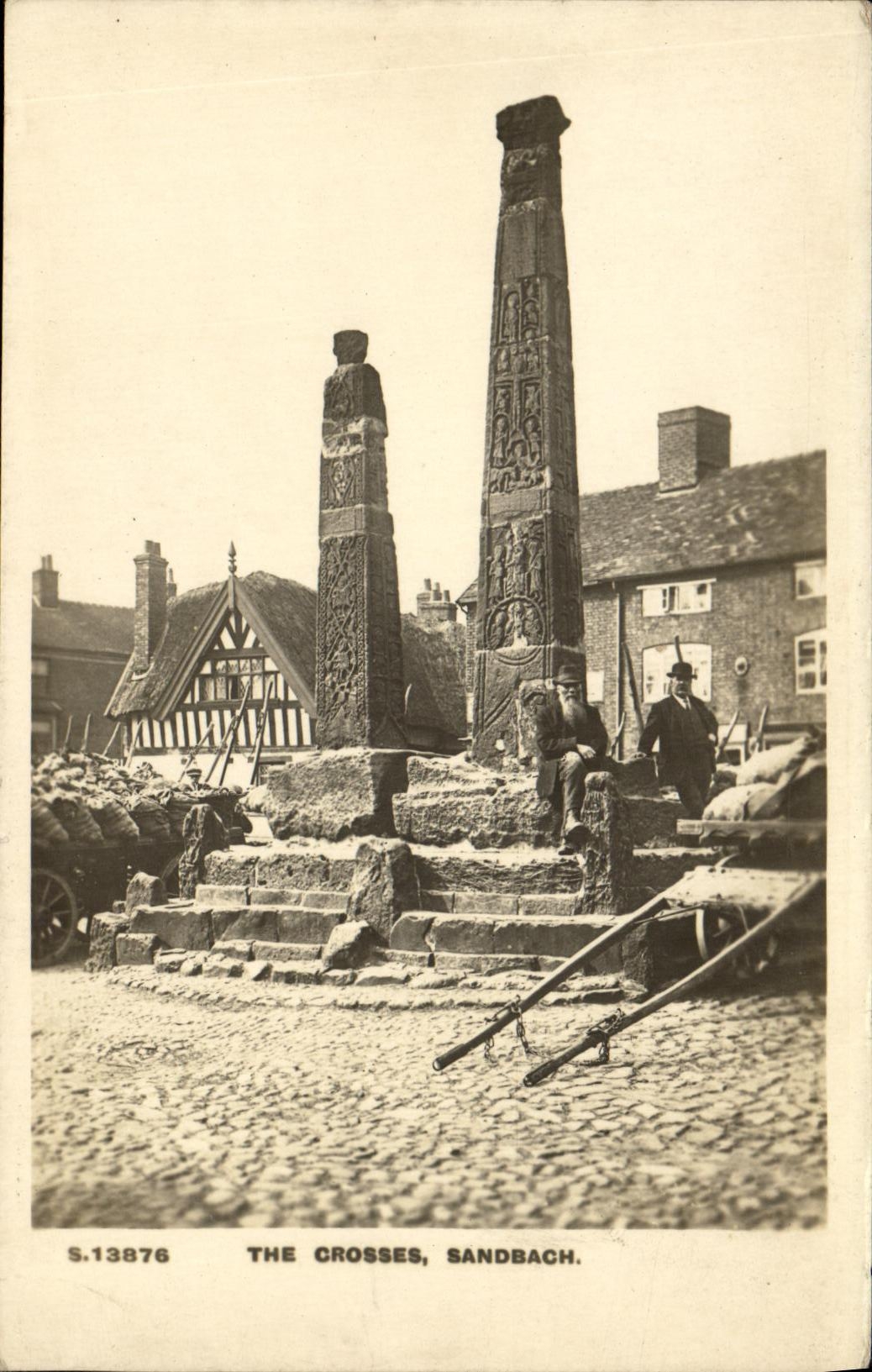 VINTAGE POSTCARD The Sandbach Sticks