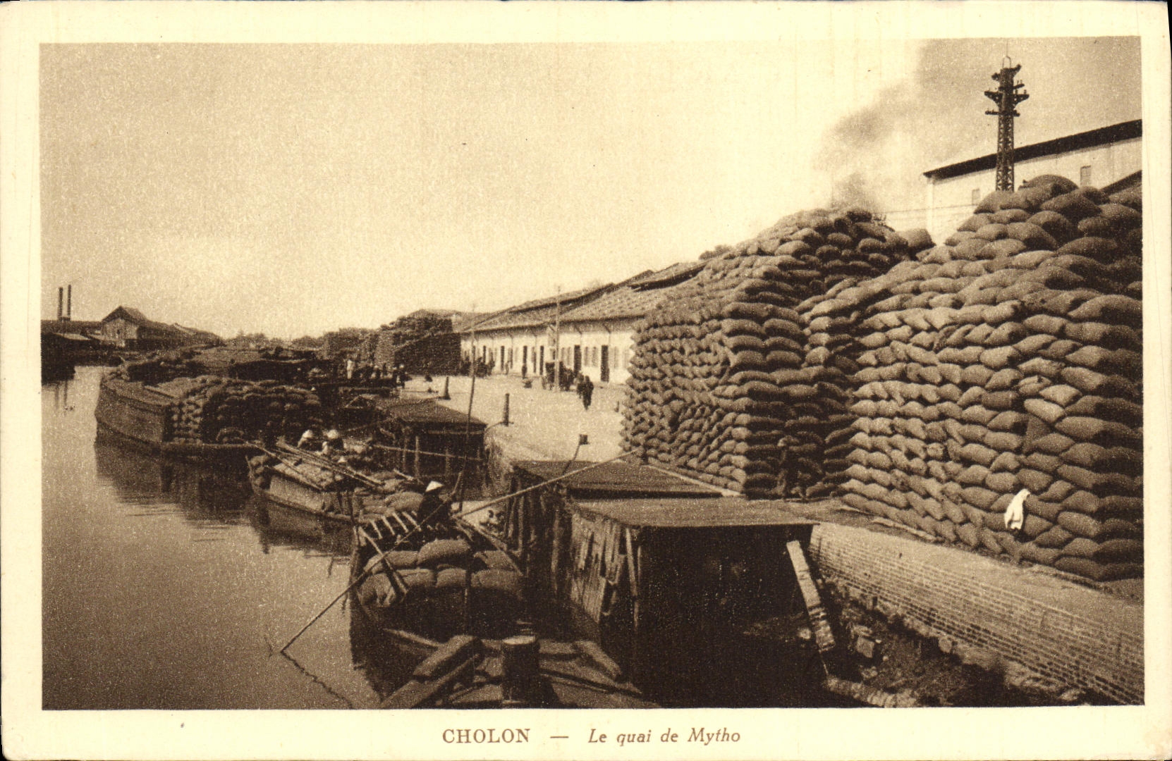 CPA Cholon le quai de Mytho