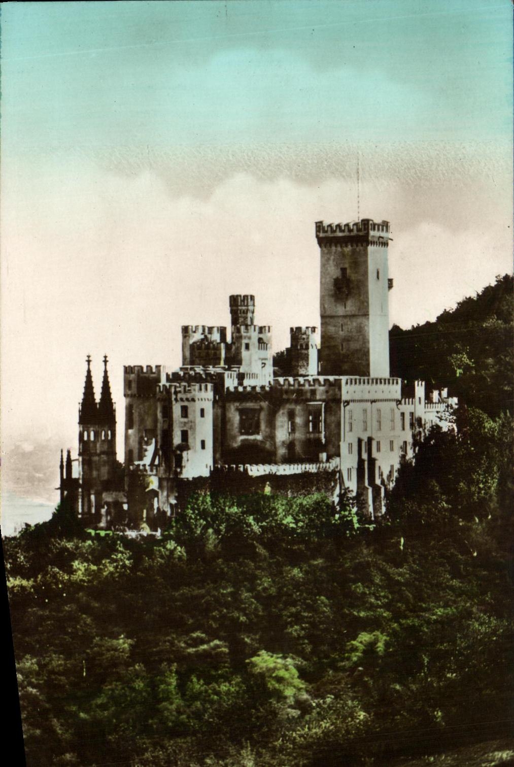 VINTAGE POSTCARD Burg Stolzenfels has Rhein