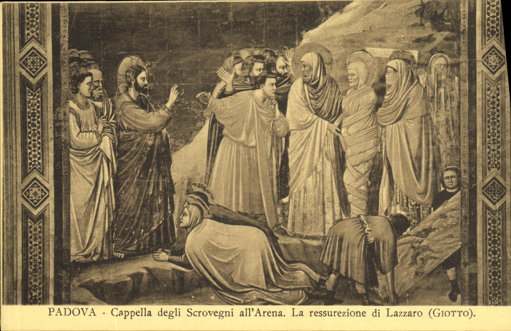 VINTAGE POSTCARD Padova Cappella Degli Scovegni all Arena Ressurezione di Lazaro