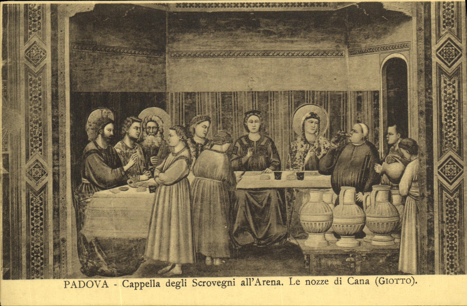 VINTAGE POSTCARD Padova Cappella Degli Scovegni all Arena the nozze di Cana