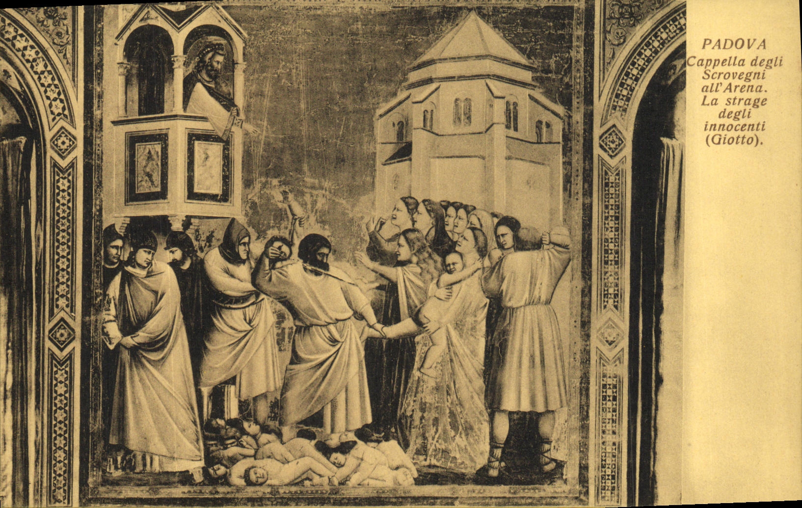 VINTAGE POSTCARD Padova Cappella Degli Scovegni all Arena Strage degli Innocenti