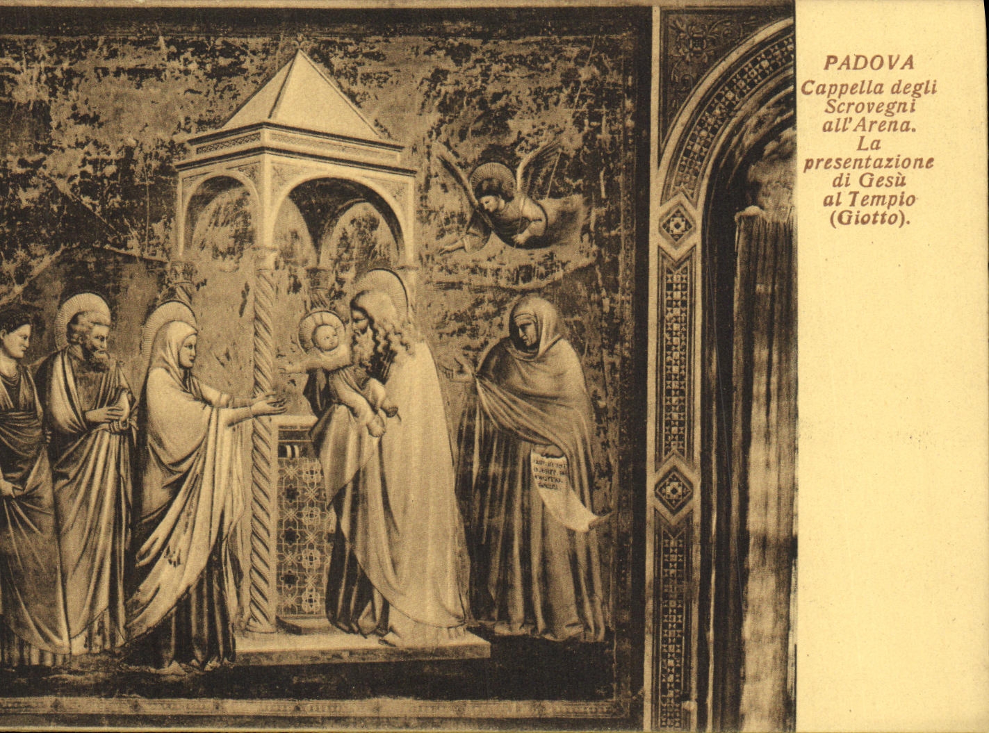 VINTAGE POSTCARD Padova Cappella Degli Scovegni all Arena Presentazione di Gesu Al Templo
