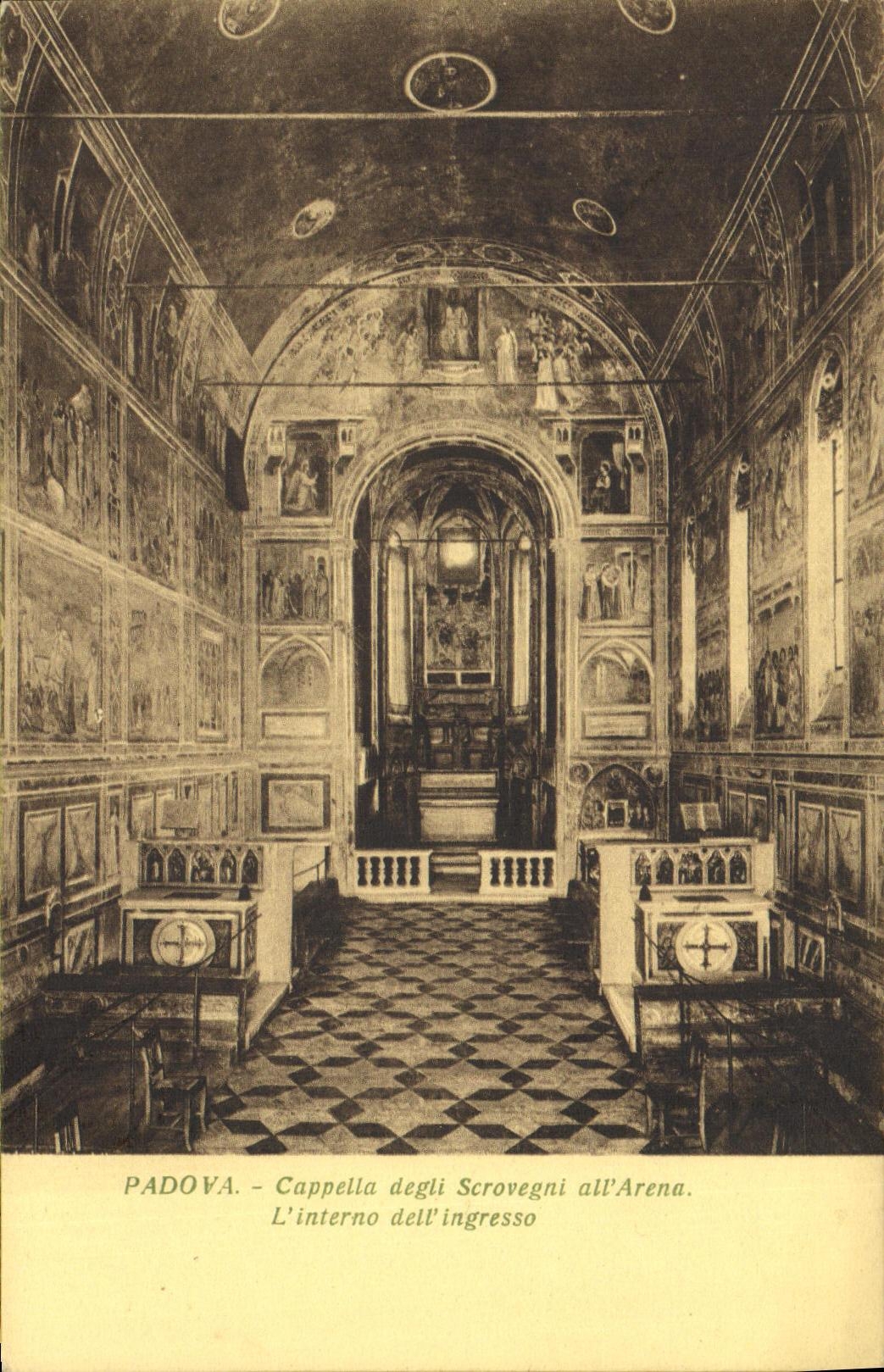 VINTAGE POSTCARD Padova Cappella Degli Scovegni all Arena L Interno LED ingresso
