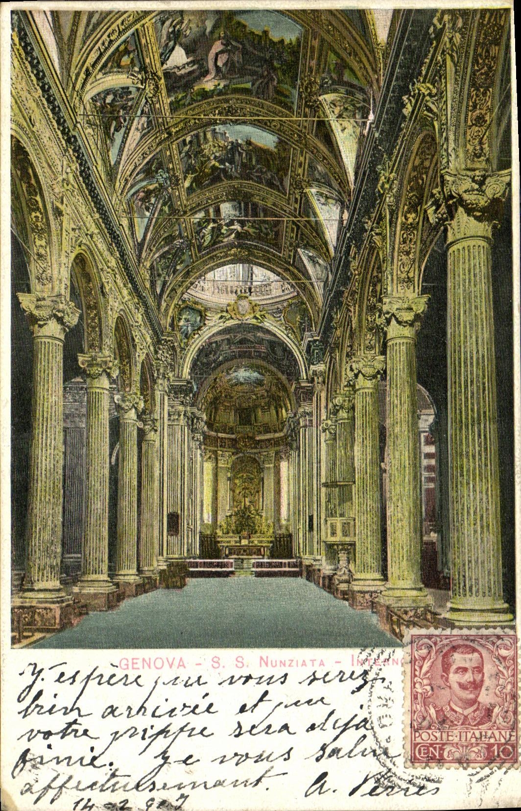 POSTAL Genova Nuziata de la VENDIMIA