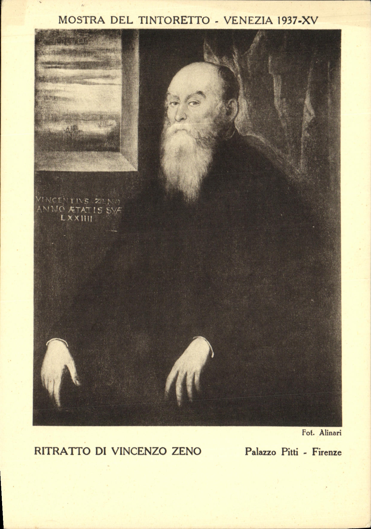 VINTAGE POSTCARD Mostra Del Tintoretto Venezia Ritratto Di Vincenzo Zeno