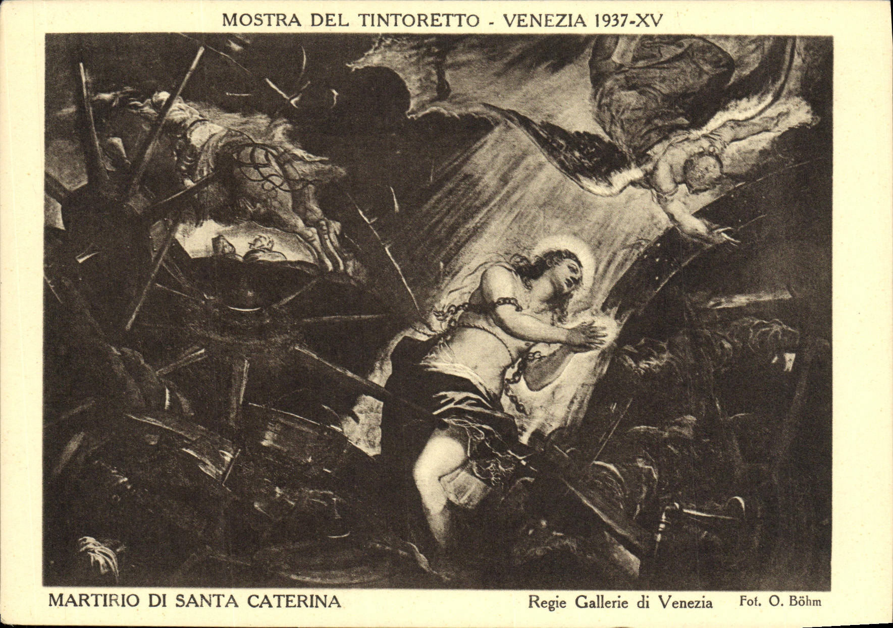 VINTAGE POSTCARD Mostra Del Tintoretto Venezia Martirio Di Santa Caterina