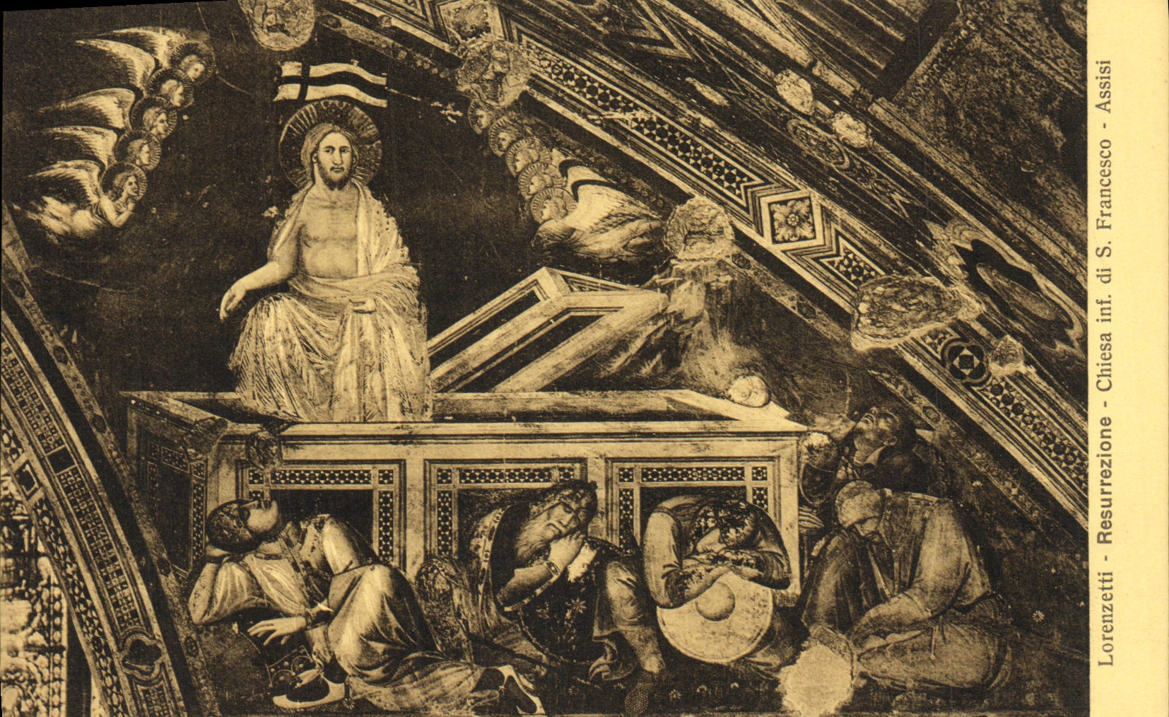 VINTAGE POSTCARD Lorenzetti Resurrezione Chiesa inf