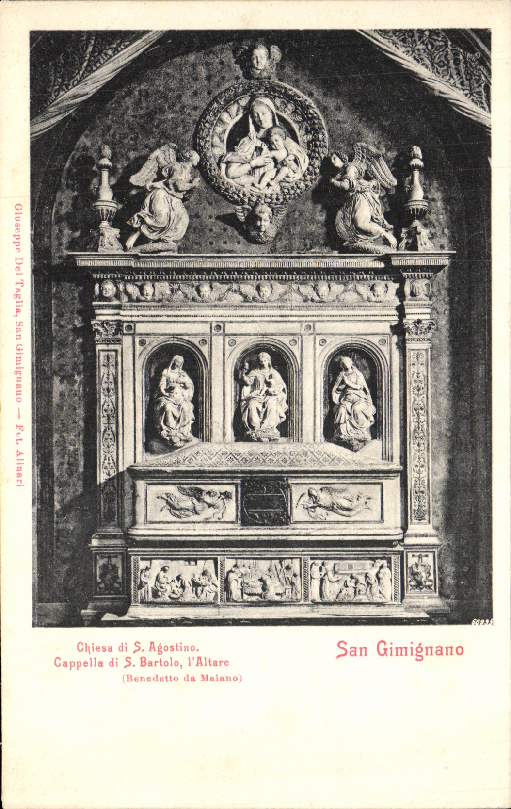 POSTAL San Gimignano Chiesa di S Agustin de la VENDIMIA