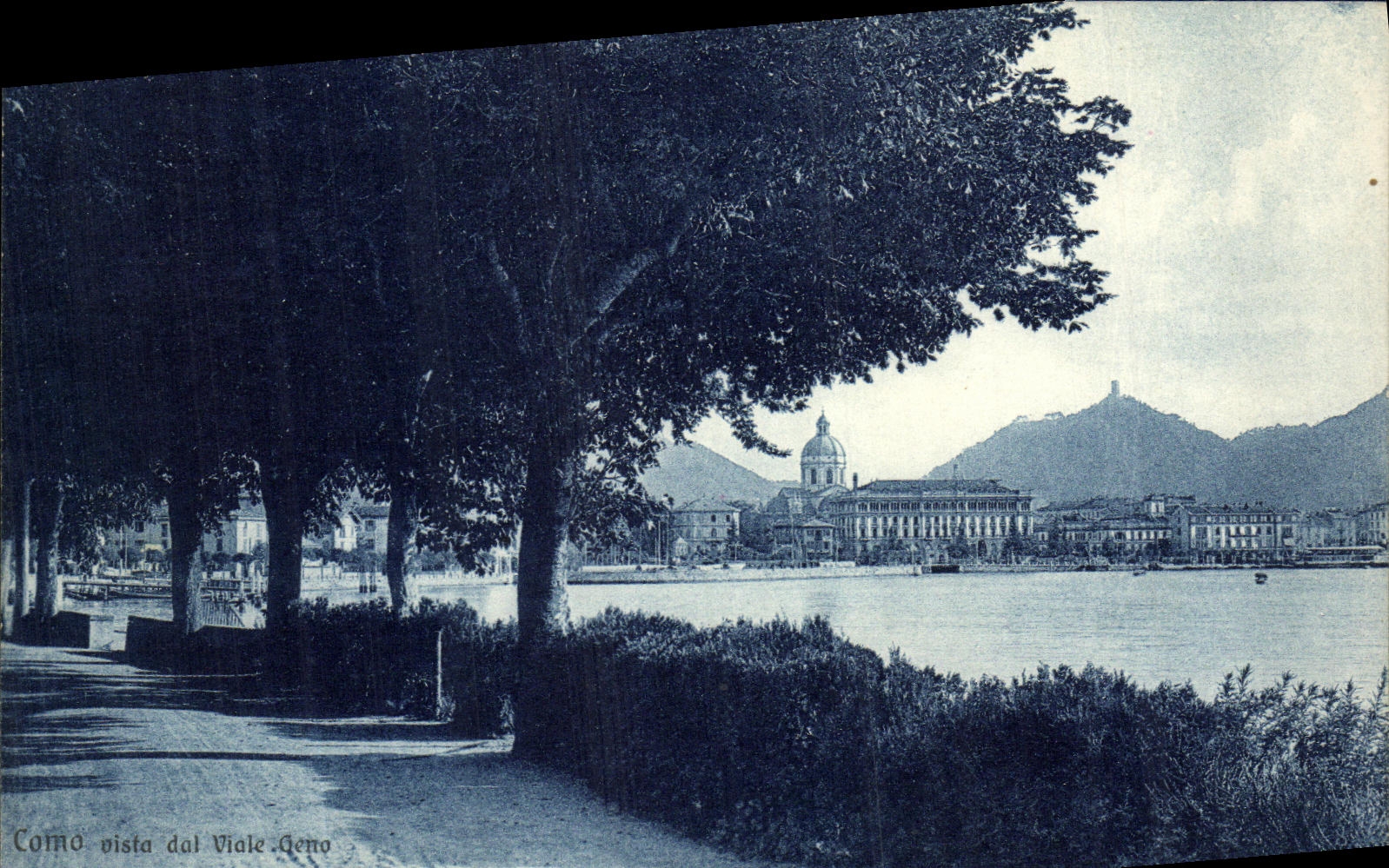 Viale Geno de Como Vista LED de la POSTAL de la VENDIMIA