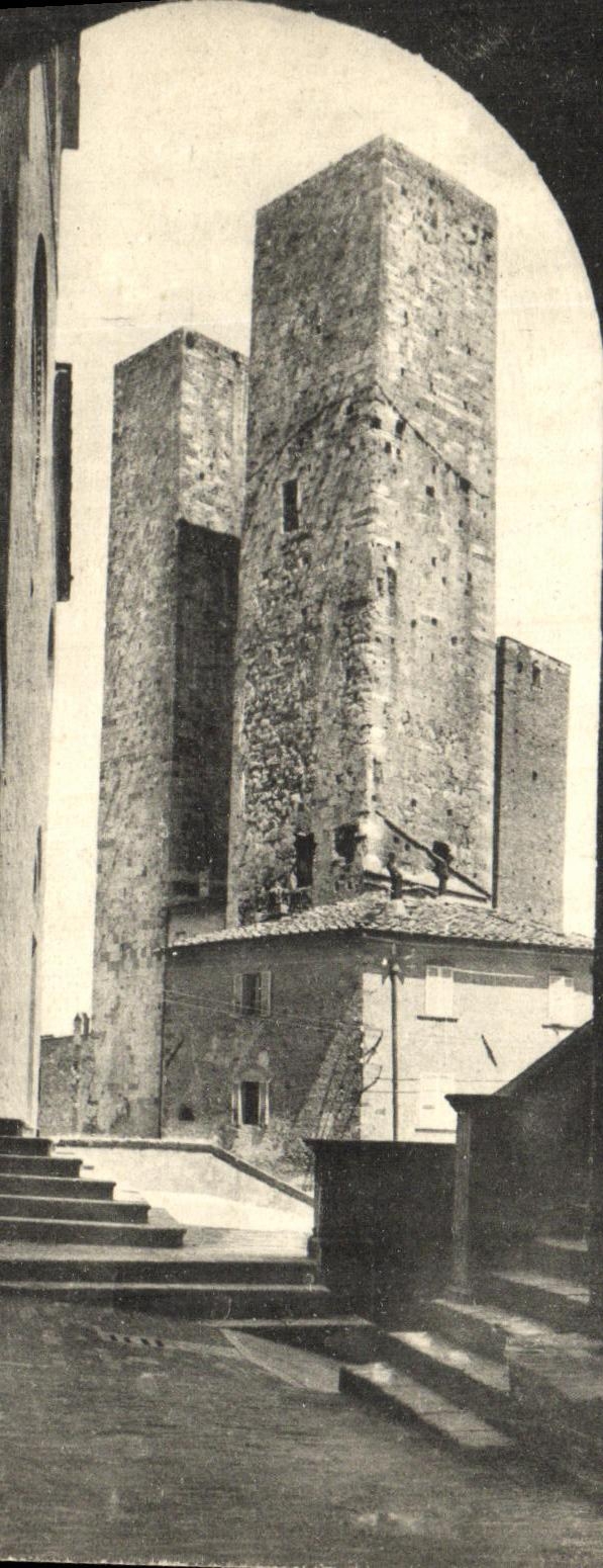 Dall arco di Torre Grossa de Gimignano Torri Salvucci Viste de la POSTAL de la VENDIMIA