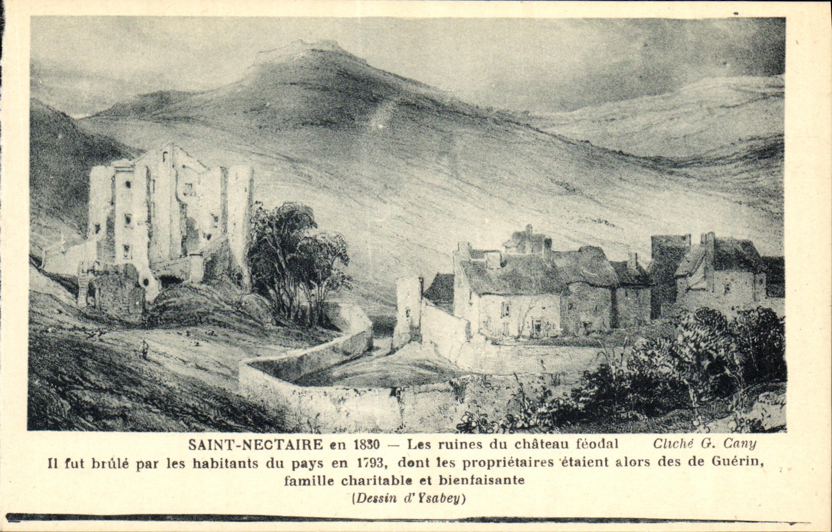 CPA St Nectaire en 1830 Les Ruines du Chateau Feodal
