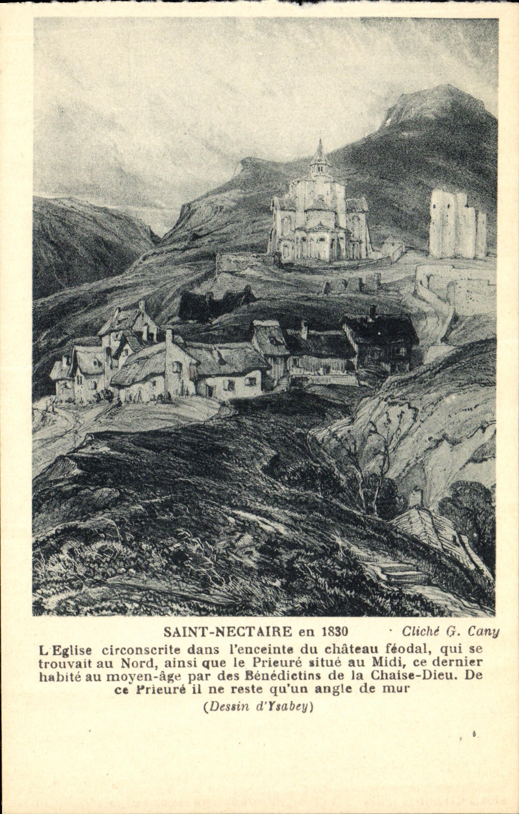 VINTAGE POSTCARD St Nectary in 1830