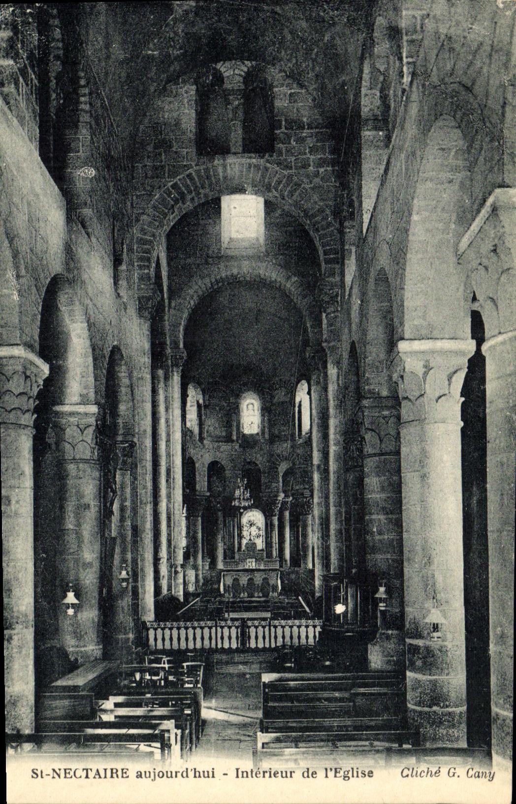VINTAGE POSTCARD St Nectary aujourd today Interior of L Church