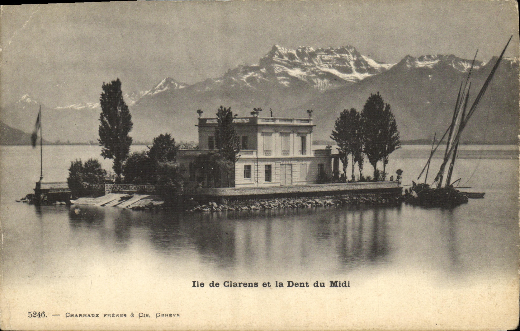 CPA Ile de Clarens et la Dent du Midi