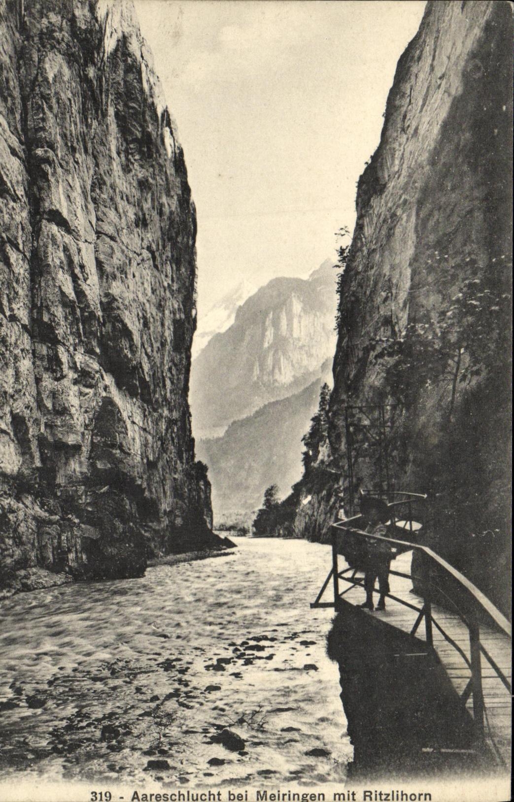 CPA Aareschlucht bei Meiringen mit Ritzlihorn