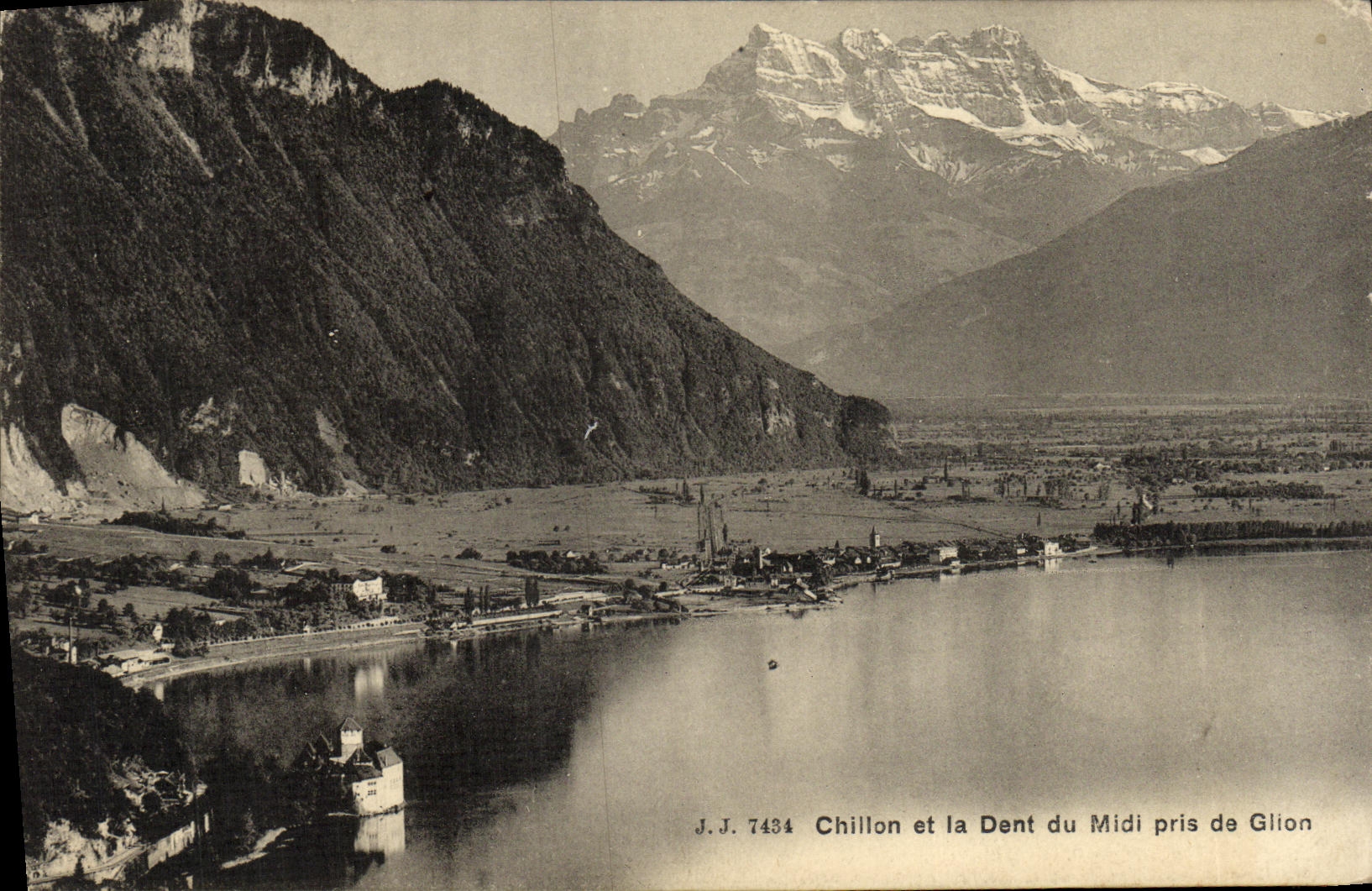 CPA Chateau de Chillon et Dent du Midi pris de Glion