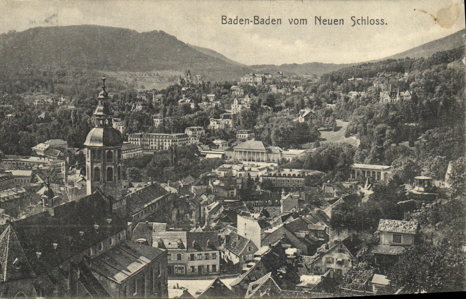 VINTAGE POSTCARD Baden Baden Vom Neuen Schloss