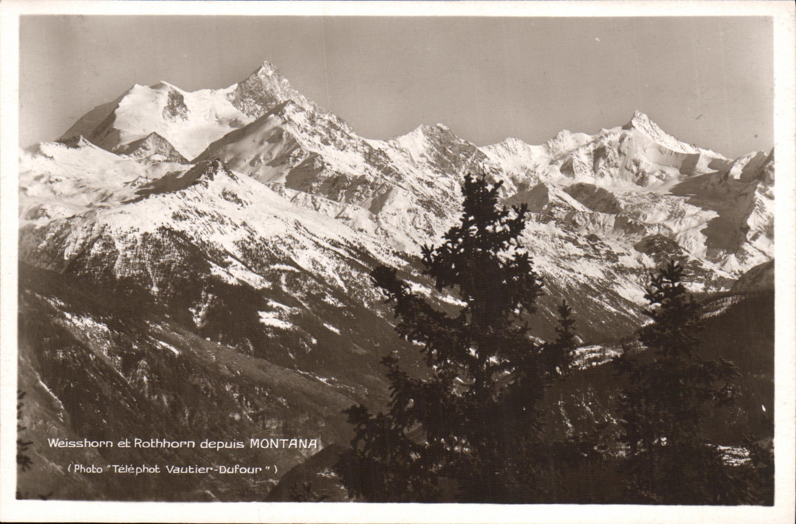 CPA Weisshorn et Rothhorn depuis Montana