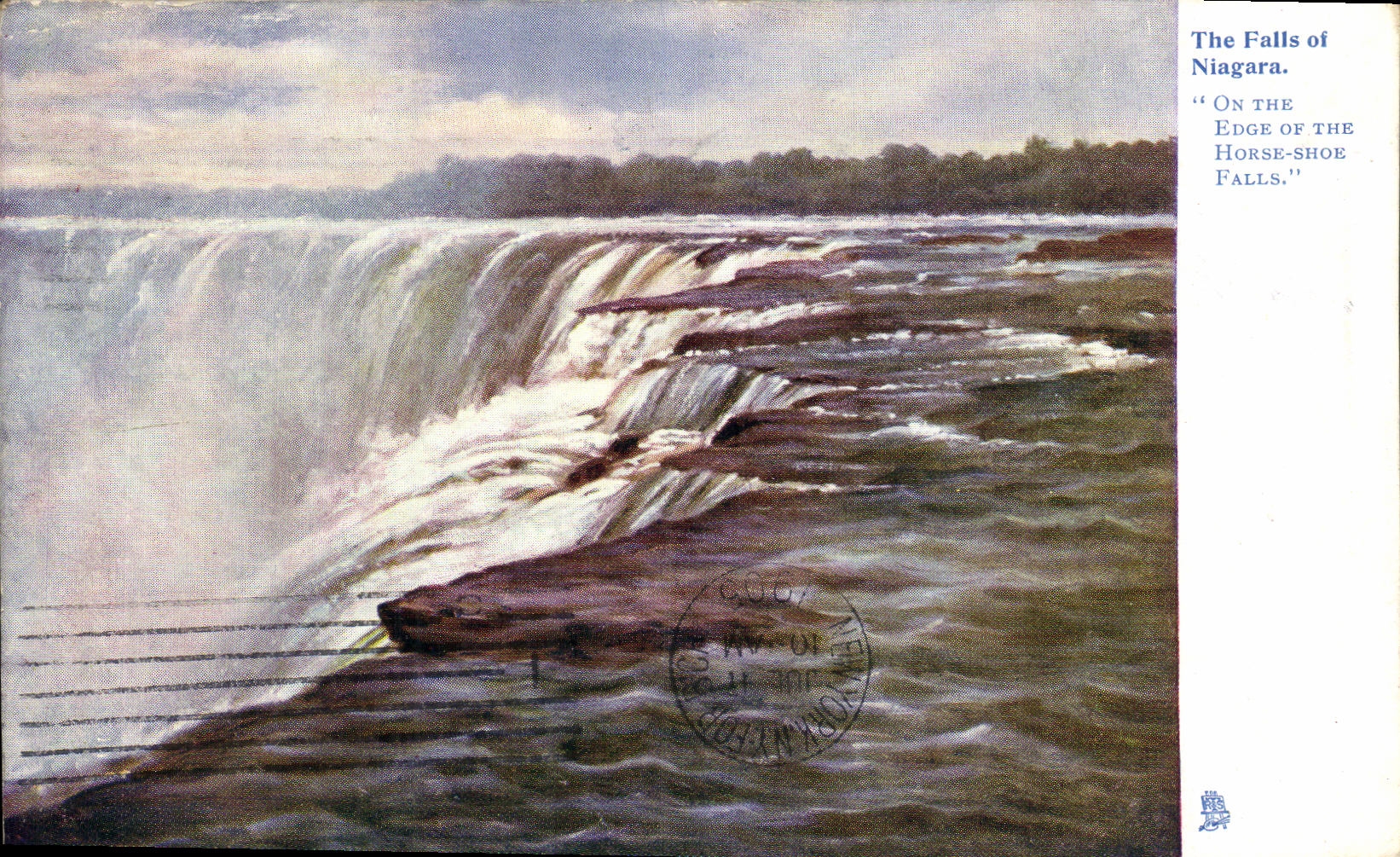 VINTAGE POSTCARD The Falls off the Niagara One The Edge off The Horse Shoe Falls