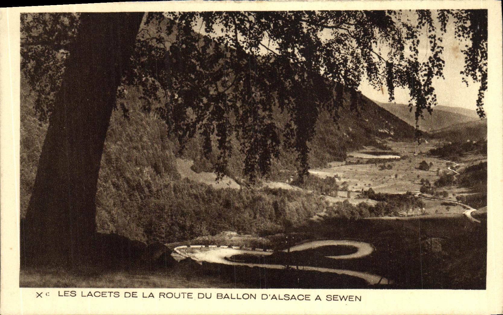 VINTAGE POSTCARD the Laces of the Road of the Balloon D Alsace has Sewen