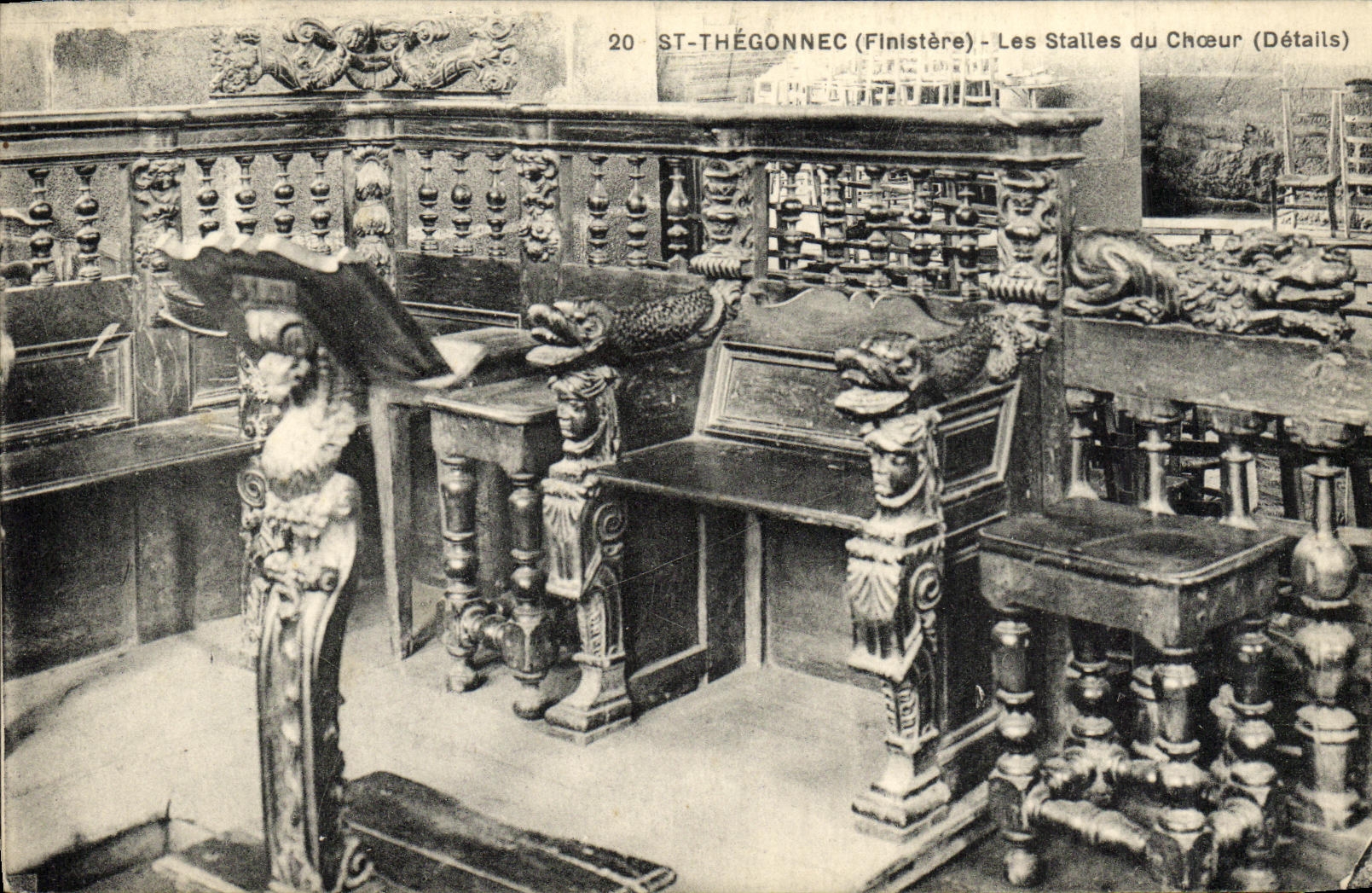 CPA St Thegonnec Finistere Les Stalles du choeur