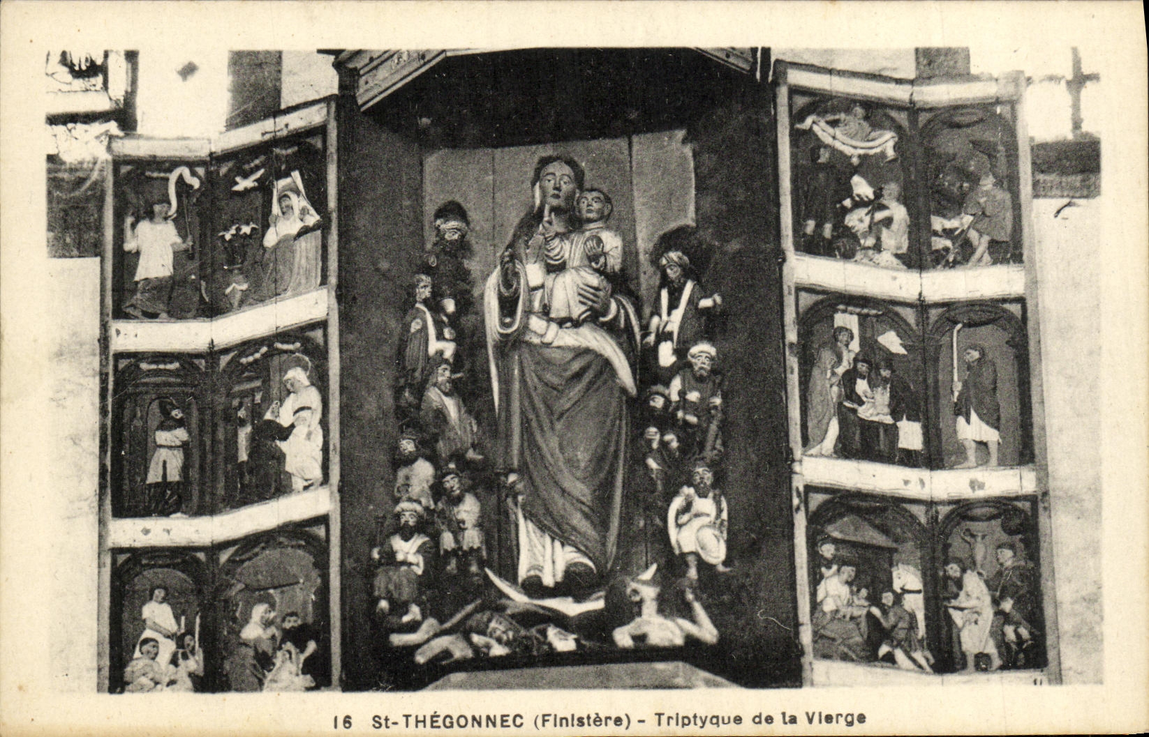 CPA Saint Thegonnec Finistere Triptyque de la vierge