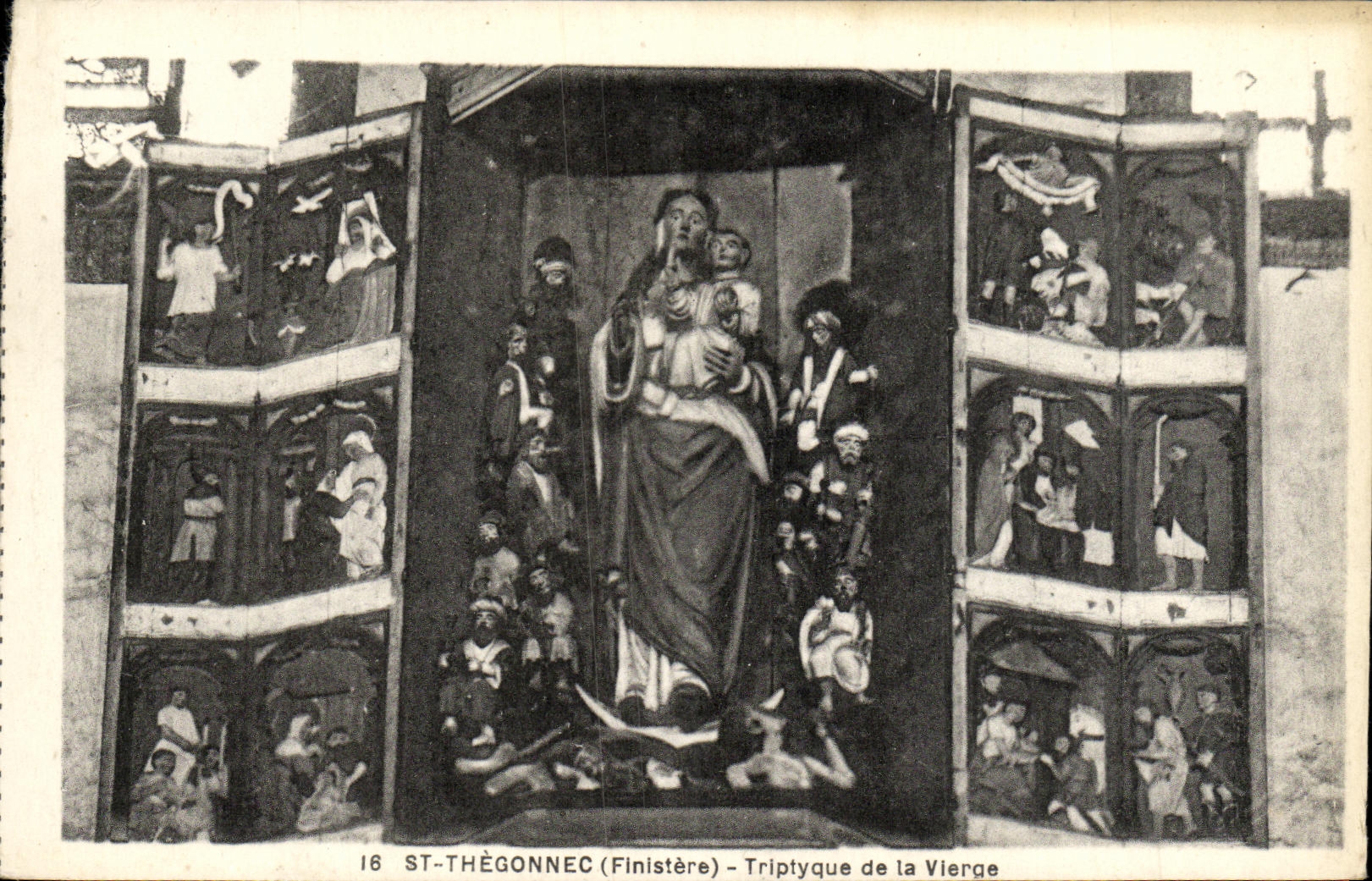 CPA Saint Thegonnec Finistere Triptyque de la vierge