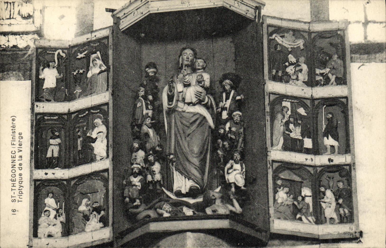 CPA St Thegonnec Finistere Triptyque de la vierge