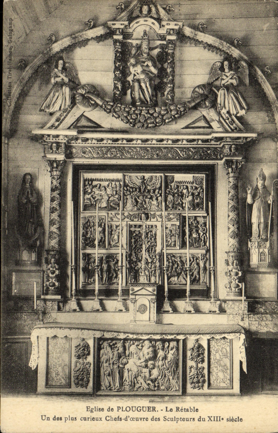 CPA Eglise de Plouguer Le Retable