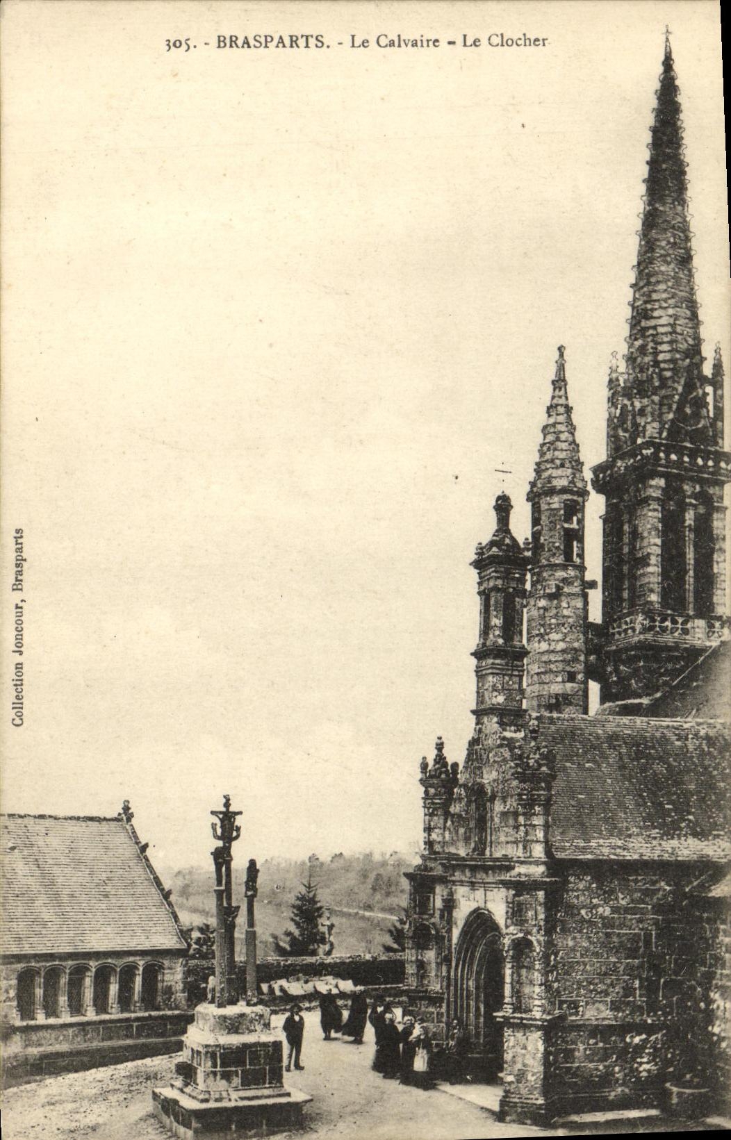 CPA Brasparts Le Calvaire Le Clocher