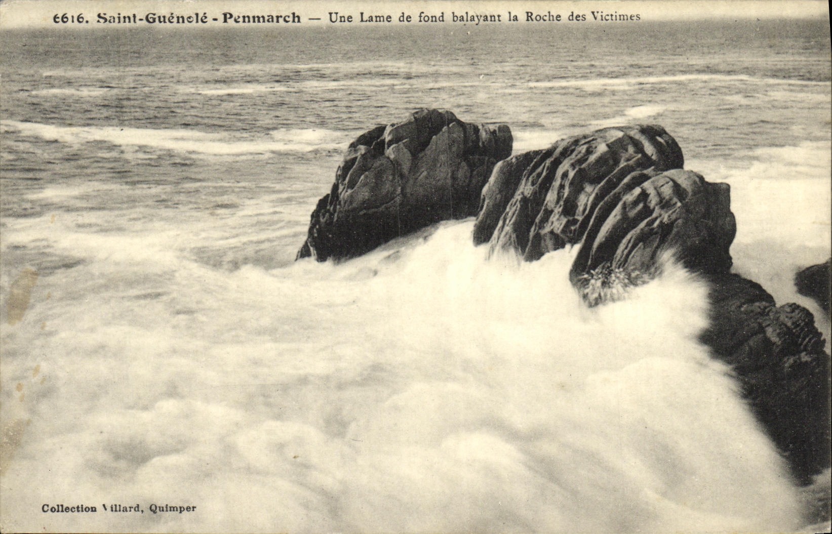 VINTAGE POSTCARD Holy Guenole Permarch a Blade of found sweeping the rock of the Victims