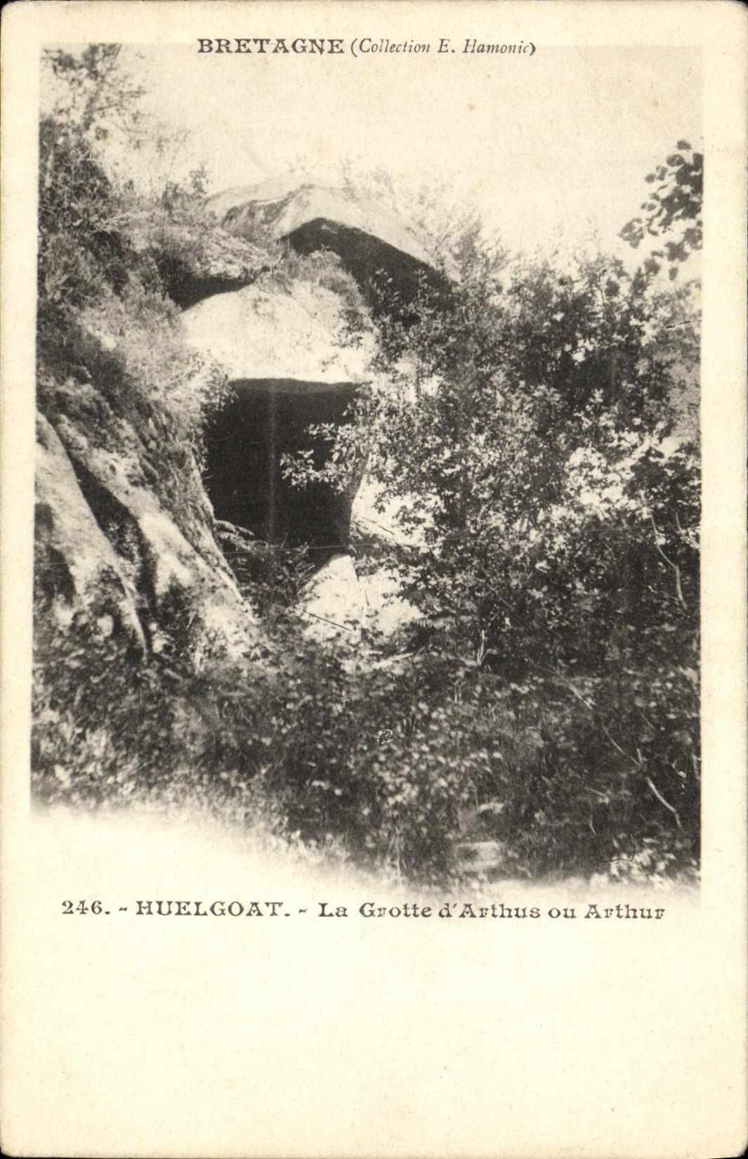 VINTAGE POSTCARD Huelgoat the Cave D Arthus or Arthur