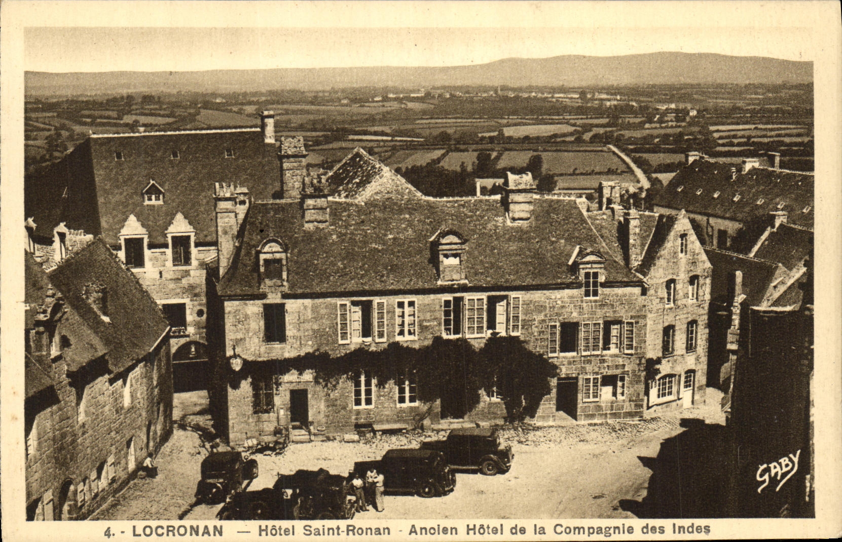 VINTAGE POSTCARD Locronan Holy Hotel Ronan Anolen Hotel of the Company of the Indies