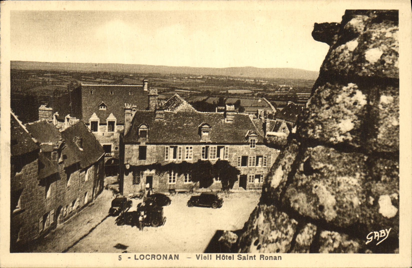 VINTAGE POSTCARD Old Locronan Holy Hotel Ronan