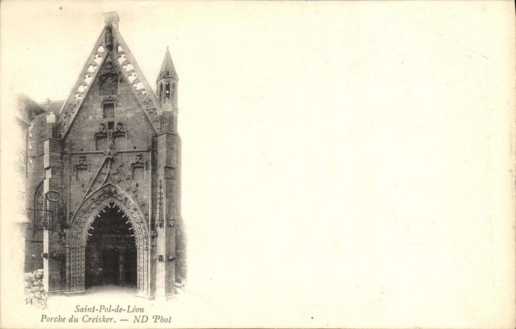 VINTAGE POSTCARD Holy pol  Of Leon Porch of Creisker