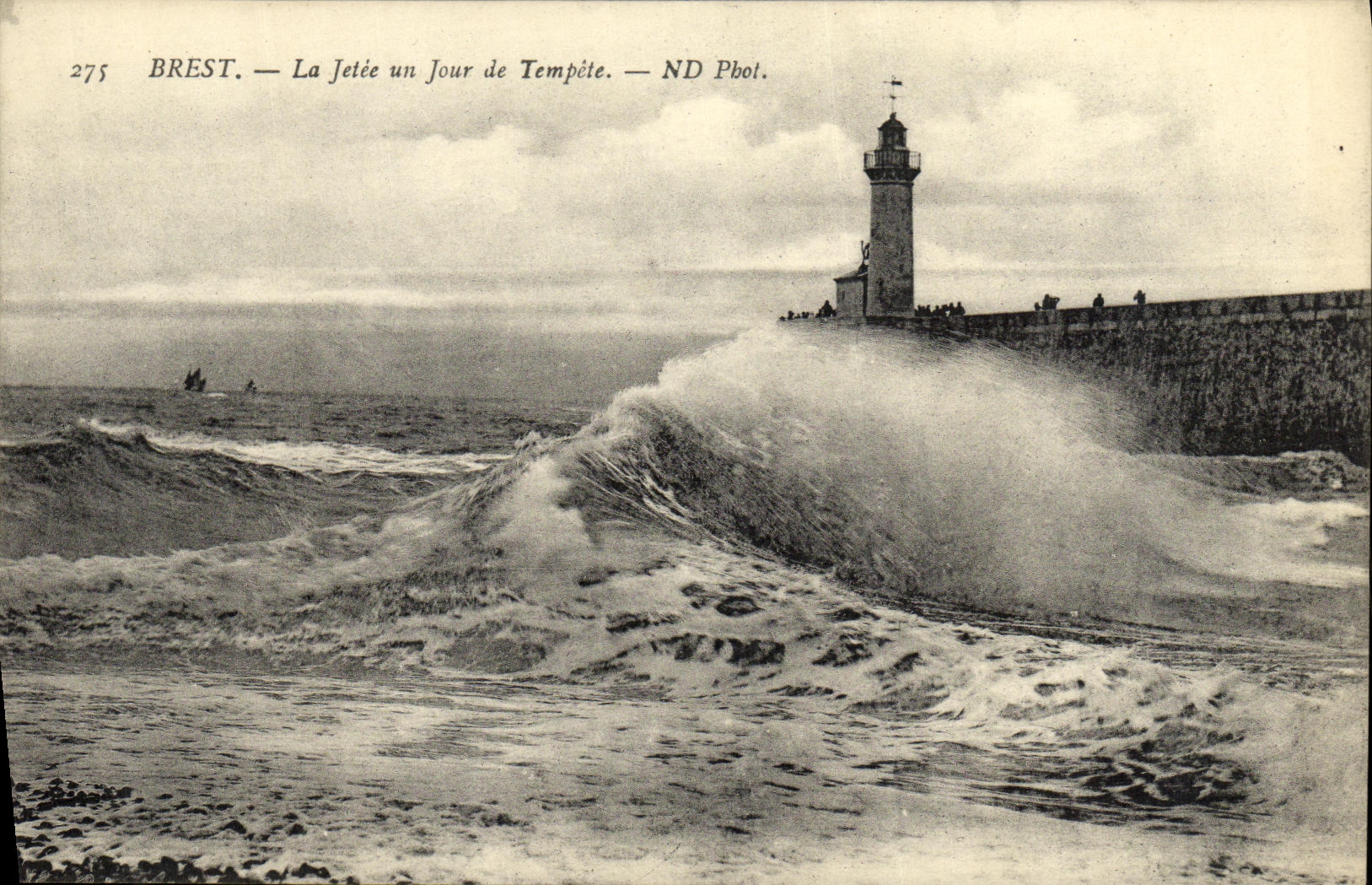 CPA Brest La Jetee un Jour de Tempete 