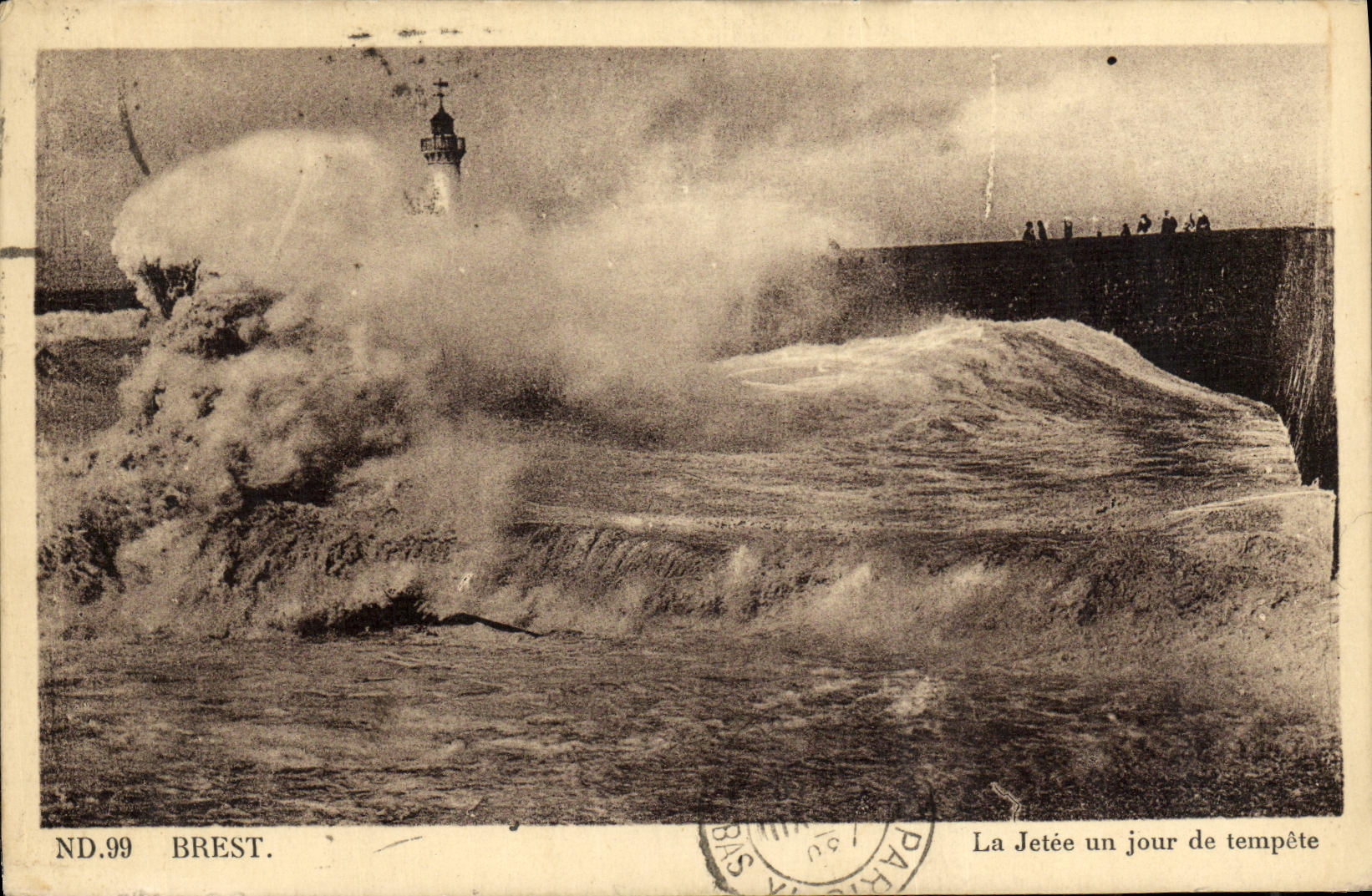 CPA Brest La Jetee un jour de tempete