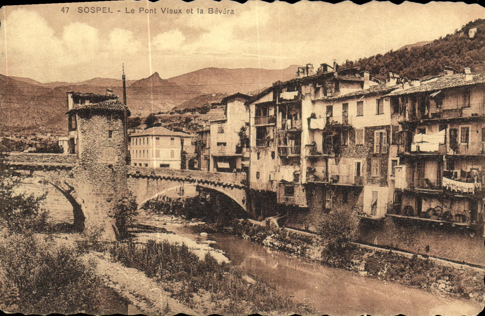 CPA Sospel Le Pont Vieux et la Bevera
